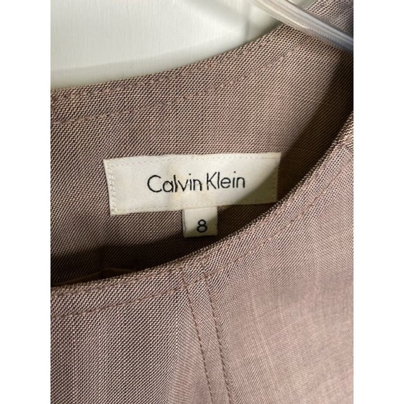 Calvin Klein Sleeveless Shift Dress Career Taupe Women's Size 8 - Picture 3 of 4